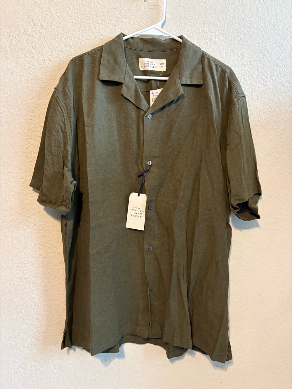 Abercrombie & Fitch Olive Green Short-Sleeve Button-Down Shirt